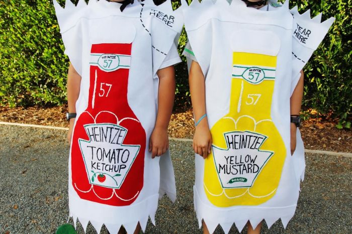 Diy ketchup and mustard costume