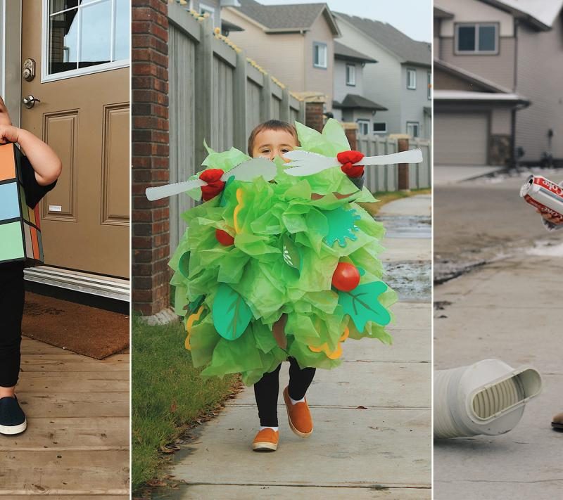 Diy toddler costume with a pet